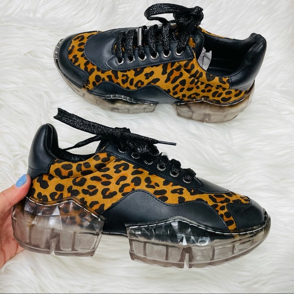 Black leopard chunky sneaker - Picture 4 of 6